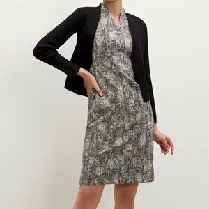 MM Lafleur Black and White Aditi Crackle Sleeveless Shift Dress Size 6